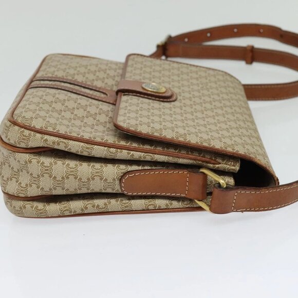 CELINE Macadam Canvas Shoulder Bag PVC Beige Gold Auth - Picture 11 of 16